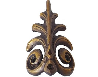 67mm SET of Vintge Solid Brass Polypody Fern Corner Protector Brass Skiffers, Decorative Corner Guards, Skirting Protectors Hardware