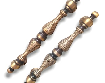 Ensemble de poignées de porte en laiton massif | Poignées d'entrée de style antique pour portes en bois | Bouton de porte de quincaillerie de luxe vintage