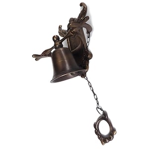 Antique Door Bell - Brass Door Bell - Classic Handbell - Classic DoorBell. Viking Plate Decoration. Vintage Bell for Front Door