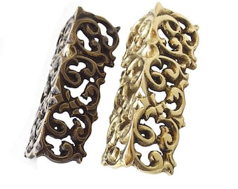 SET of Solid Brass Corner Protector Brass Skiffer Vintage Foilage Column Decorative Corner Guards Skirting Protectors Living Accessories