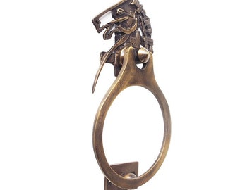 Antiqued Brass Horse Head Door Knocker - Vintage Stallion statue Door Knocker