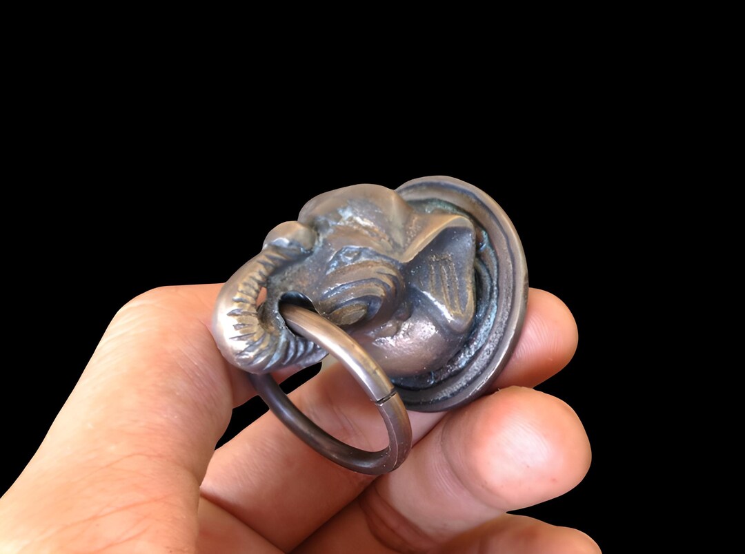 Poignée éléphant En Laiton Massif - Artisanale - Vintage - Pour Meuble Ou Tiroir - Tutura Lutss