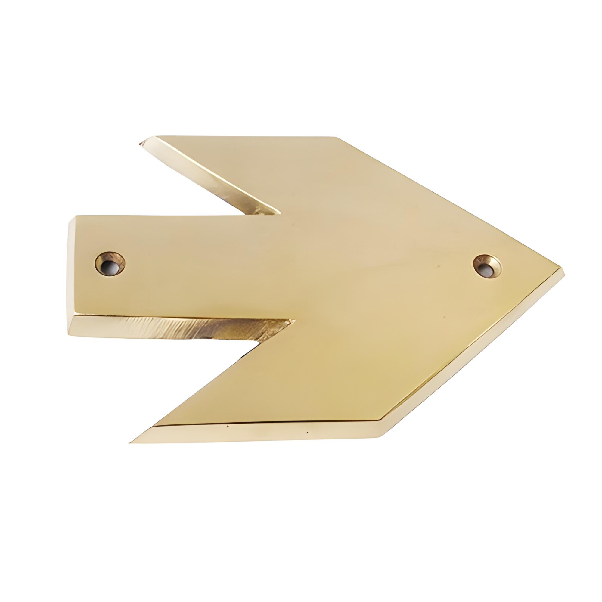 Left or Right Arrow Symbol Sign, Right Arrow Symbol Sign, Solid Brass Wall Decor, Gold Finish Wall Decor, Office Hospital Wall Decoration