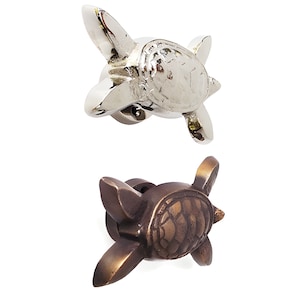 Lot of Turtle Curtain Tie back, Solid Brass Rope Curtain Holdbacks. Vintage Turtle Statue Window Curtain Holder Tieback