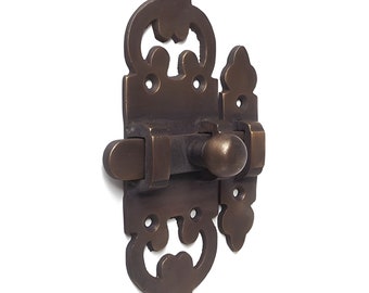 Lot of Brass Window Latch Lock Decoration 4.5" Rustic Door Latch Hook Kits. Victorian Midcentury Modern Furniture Cupboard Lock Ornament