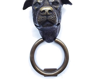 Staffordshire Bull Terrier Dog Door Knocker Earrings 9" Dog Head Statue Door knocker Front Door Decoration