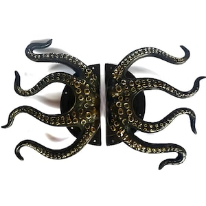 1 Pair OCTOPUS Aluminum Animal Door Handle 10" Vintage Old Style Drawer Pull and Knob Boho Patio Furniture Handmade Midcentury Home Decor