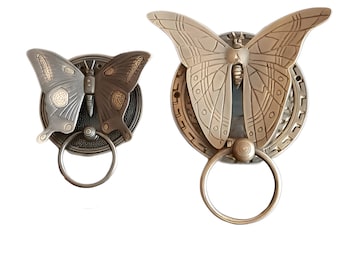7" inch - Antique Vintage Butterfly knocker - Solid Brass door Knocker for entry door decor