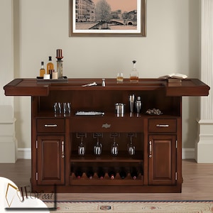 Arabella bar Cabinet. Vintage Wine Storage. Coffe Bar Cabinet. Retro Coffee Table bar Storage