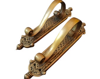 Solid Brass Door Handle – Vintage Style Pull for Cabinets, Drawers & Entry Doors – Handmade Antique Hardware Door Knob