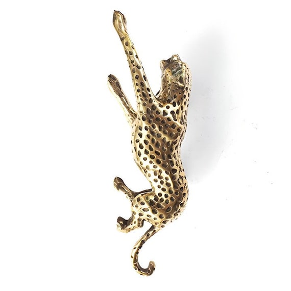 Leopard Brass Door Knob | Pull | Handle 11" Door Drawer Vintage Furniture Decoration