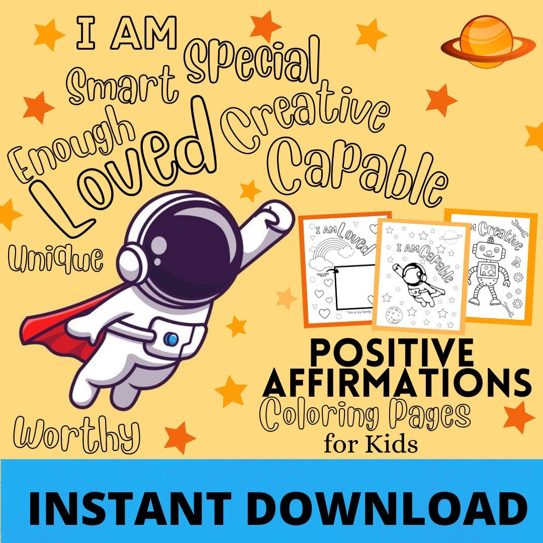 Positive Affirmation Coloring Pages for Kids Build Your Child&rsquo;s