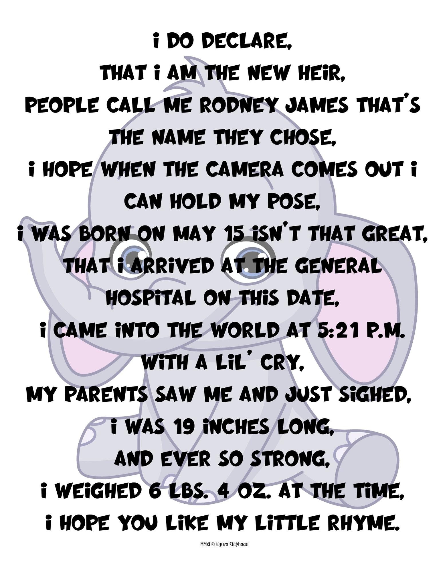 Baby Wall Art Personalized Baby Poem New Heir Elephant Baby - Etsy Baby Wall Art Personalized Baby Poem New Heir Elephant Baby - Etsy