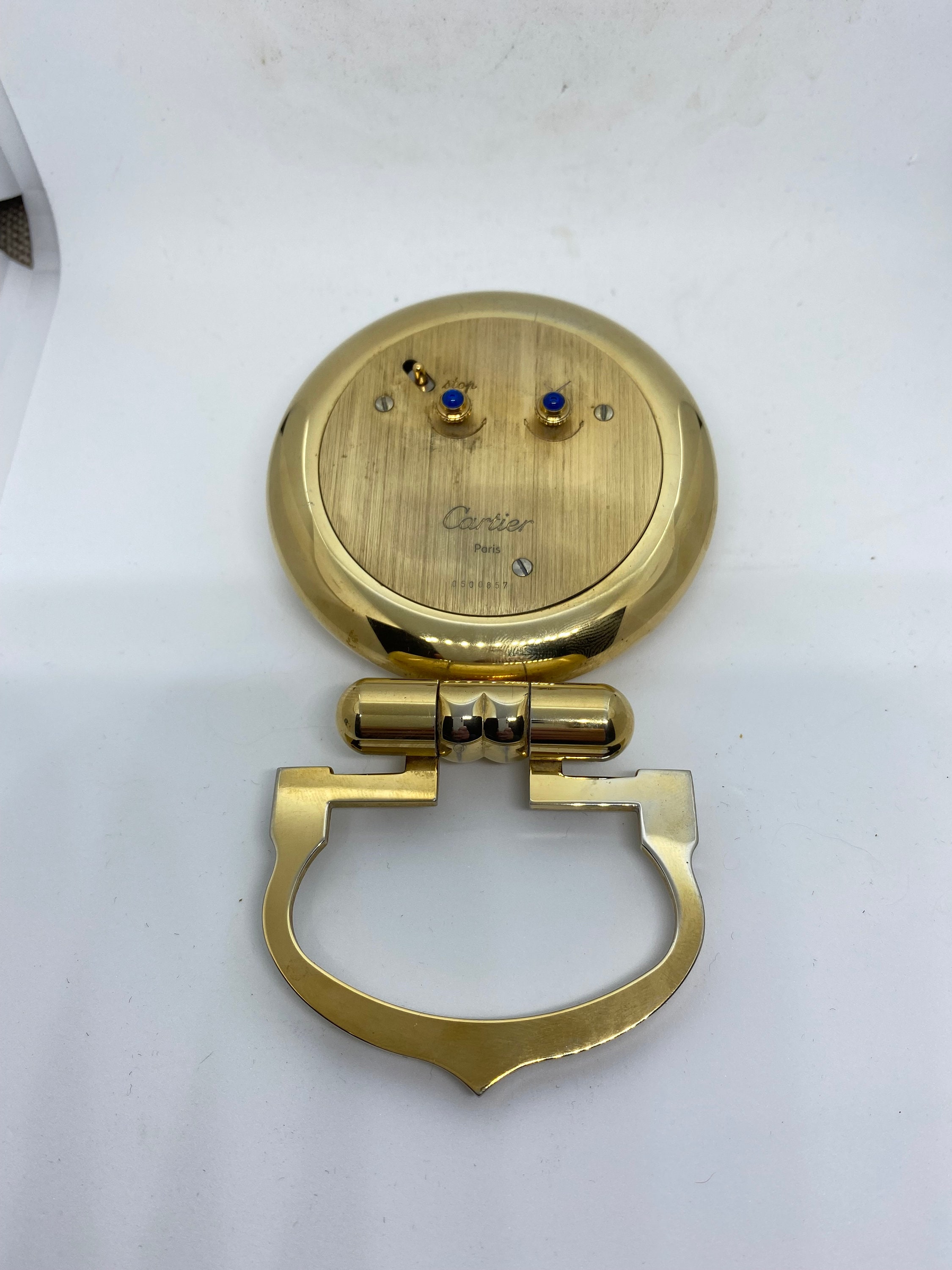 Cartier Colisee Art Deco Travel Desk Clock Goldplated Vintage Cartier. Travel Quartz Desk Clock