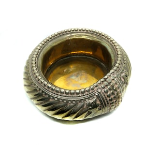 Antique silver metal ashtray / Bottle holder - Ornate