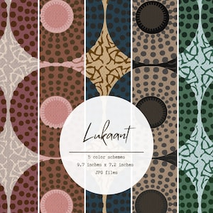 Vibrant African Digital Papers Pack: 5 Authentic Patterns for Scrapbooking, Invitations, Birthdays, Weddings & More! Full license!