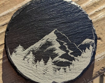 Posavasos de pizarra de las montañas de Montana: juego de 4