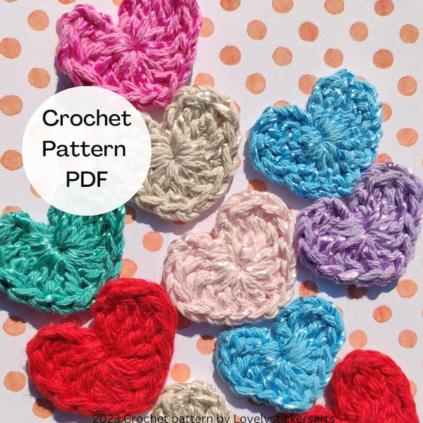 Crochet Pattern Mini Heart with Step by Step Picture Instructions/Easy/DIY/ Handmade Gift/Cute Mini Heart Earring Jewellery/Pocket Hug Heart