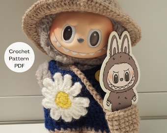 Crochet Labubu Gardener Outfit Pattern: Kawaii Costume (PDF Pattern)