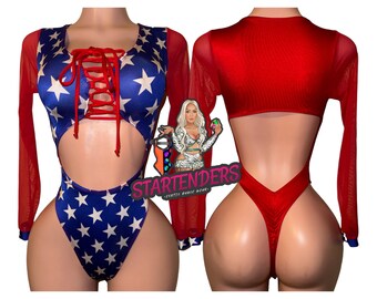 bottle girl outfits holiday uniforms 4th of July