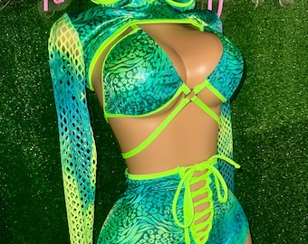Bottle girl outfit festival outfit Jouvert outfit