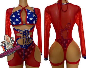 bottle girl outfits holiday uniforms 4th of July