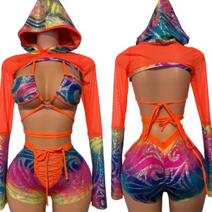 rave outfit exotic dance wear stripper outfit bottle girl uniform