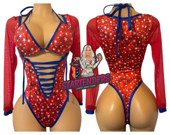 bottle girl outfits holiday uniforms 4th of July