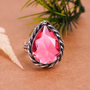 Anello in tormalina Anello in argento sterling 925 Anello in pietra preziosa Anello bohémien Anello in argento fatto a mano Regalo per lei