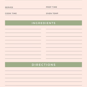 Recipe Card Peach