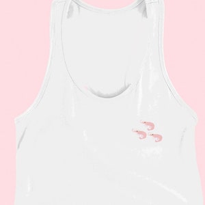 Garnelen Garnelen bestickt Tank Top Weste, bestickte Garnelen, Garnelen Weste Top, Tank Top, Garnelen, Garnelen