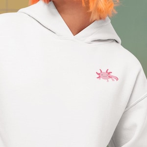 Axolotl Embroidered Hoodie, Axolotl hoodie, Embroidered Axolotl, Axolotls, Hoodie