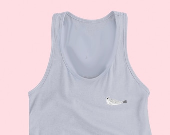 Seal Embroidered Organic Cotton Tank Top - Vegan Sustainable Vest