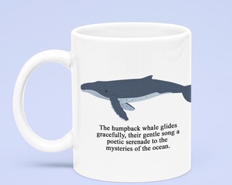Humpback Whale Mug: Ocean Lover Gift, UK Made 11oz Mug