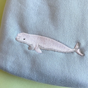 Beluga Whale Embroidered Sweatshirt, Beluga Whale, Beluga Whales, Beluga Whale Jumper, Beluga Whale Sweatshirt, Embroidered Beluga Whales