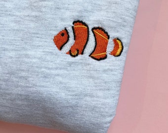 Clownfish Embroidered Jumper, Clownfish Jumper, Embroidered Clownfish, Fish, Fishes, Clownfish Jumper, Embroidery