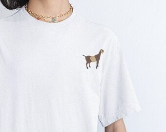 Goat Embroidered Tshirt, Goat tshirt, Goats, Goat gift, farm animals, goat