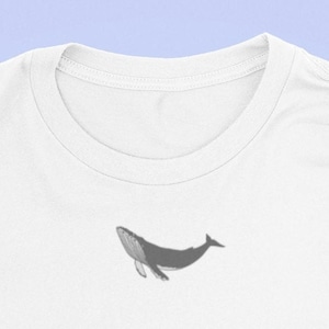 Humpback whale embroidered tshirt, Humpback Whales, Embroidered Whales, Humpback Whale tshirt