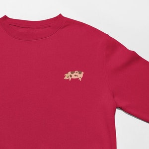 Pig Embroidered Sweatshirt, Pig Embroidered Jumper, Pig Jumper, Pig Sweatshirt, Pig gift, Embroidered Pig
