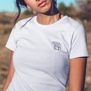 Elephant Embroidered Tshirt, Elephant tshirt, elephants embroidery, UK