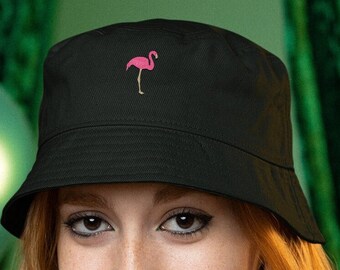 Gorro bordado con flamencos: algodón reciclado, forro orgánico