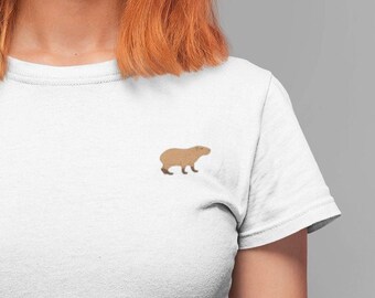 Koszulka z haftem „Kapibara”: bawełna organiczna, krój unisex