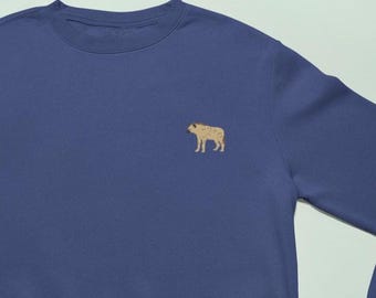 Hyena Sweatshirt, Hyena Embroidered Jumper, Hyenas Jumpers, Wild animal gift
