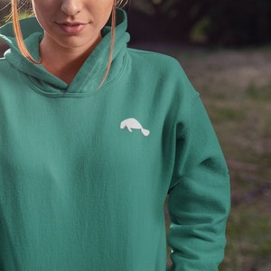 Manatee Embroidered Hoodie: Unisex Vegan Cotton, UK Designed