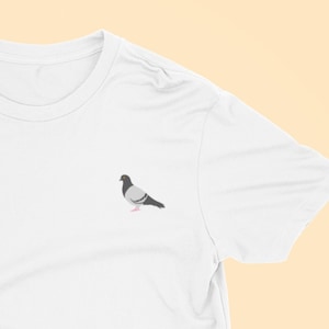 Pigeon Embroidered Tshirt, Pigeon Tshirt, Embroidered Bird, T shirt, Embroidered