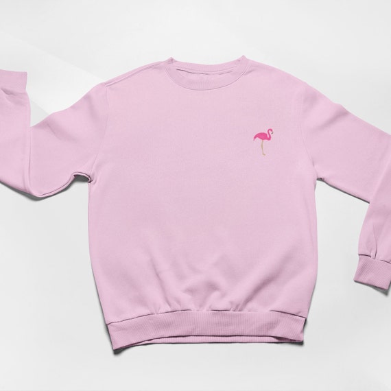Flamingo Embroidered Sweatshirt Flamingo Jumper Flamingos Jumper Embroidered Flamingo Jumper Flamingos Flamingo Sweatshirt Etsy UK