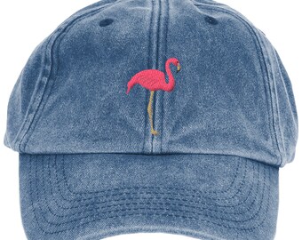 Flamingo bestickte Vintage Style Baseballkappe