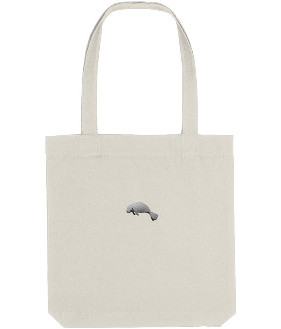Manatee Embroidered Organic Cotton Tote Bag - Vegan - Etsy