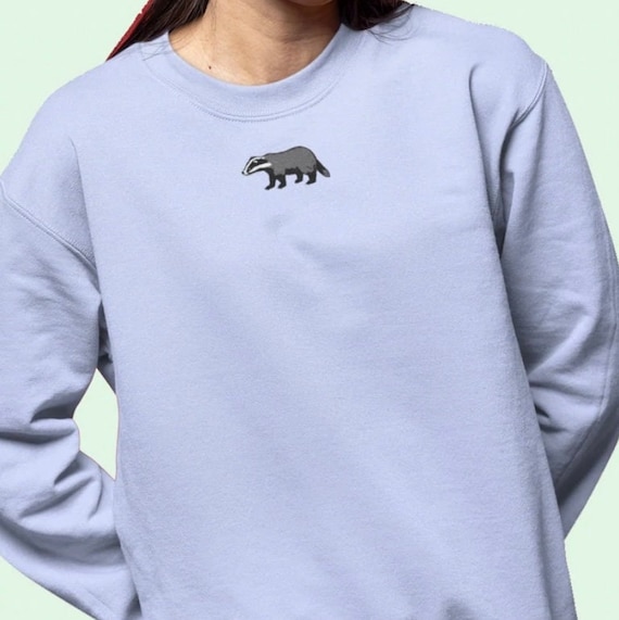 Badger Jumper Embroidered British Wildlife Badger Sweatshirt Vegan Ethical UK Etsy Australia
