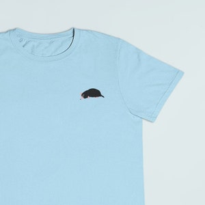 Mole Embroidered Tshirt, Mole animal, Embroidered Tshirt, Mole Tshirt, Mole Embroidered Mole, Cotton Tshirt